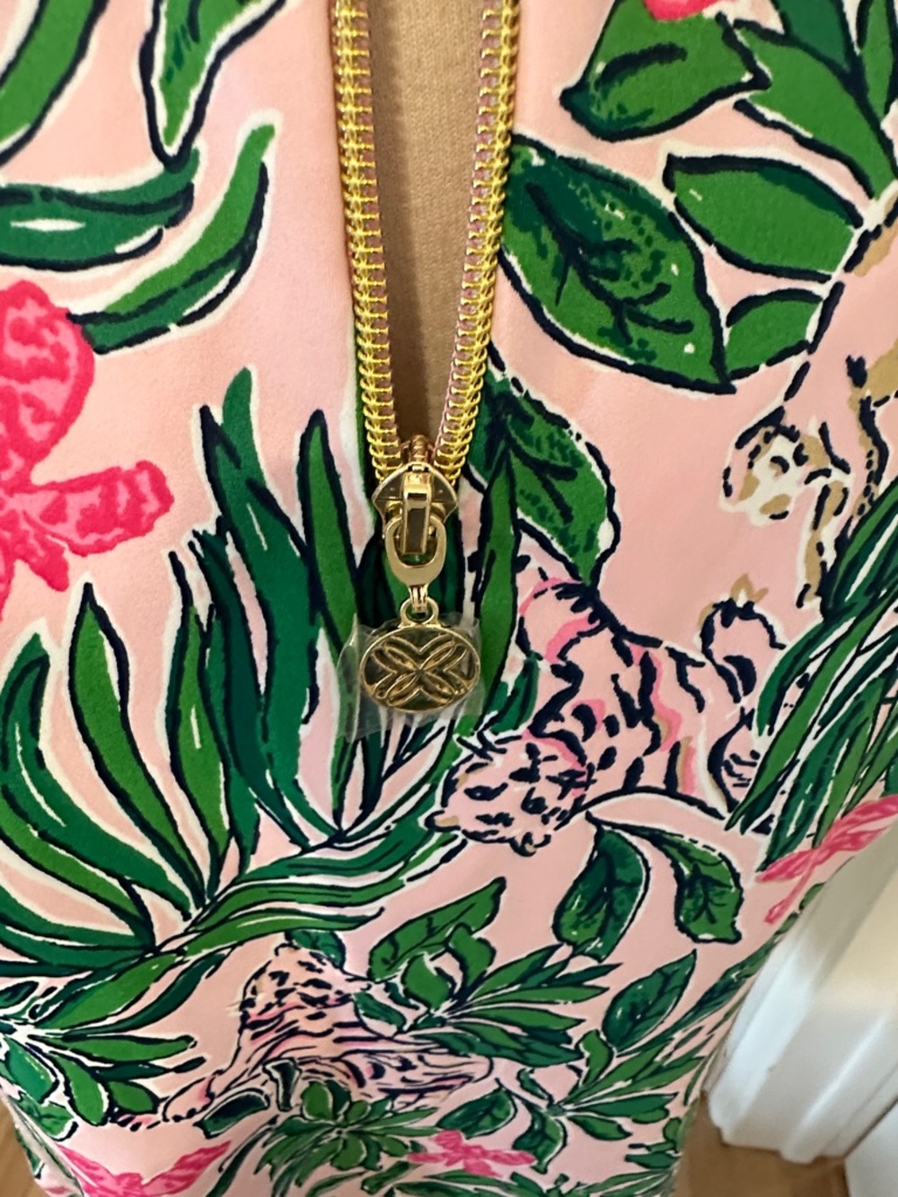 Lilly Pulitzer Pink Tropical Leaf Print Sleeveless Dress - Picture 5 of 6